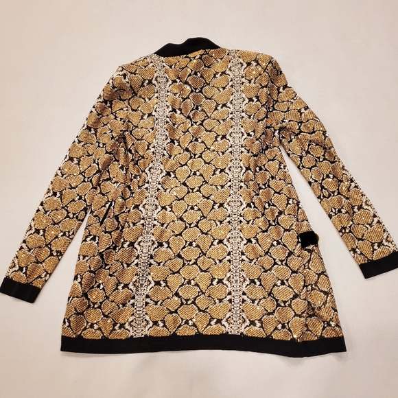 NWT$2,890 Balmain Sequined Python Print  Cardigan Top Sweater Sz FR42 (US Large) - Picture 12 of 15